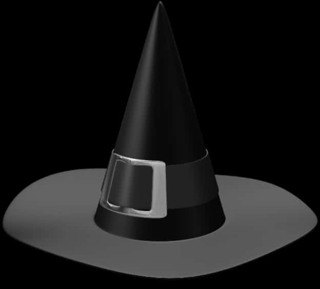 Classic Black Witch Hat PNG