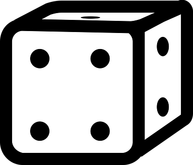 Classic Blackand White Dice PNG
