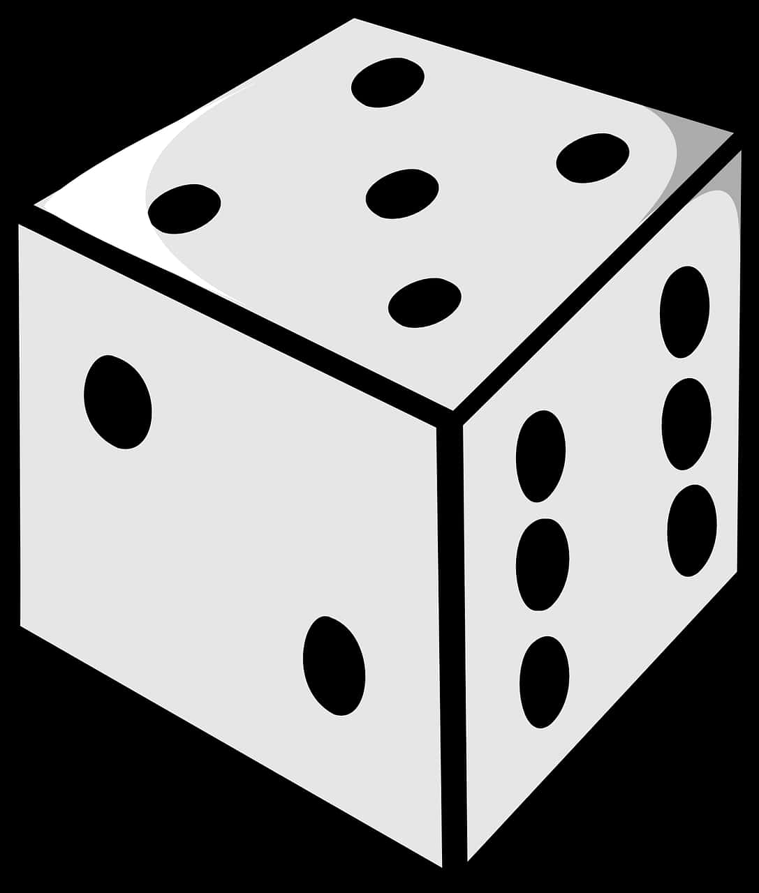 Classic Blackand White Dice Illustration PNG