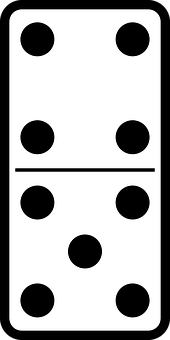 Classic Blackand White Domino Tile PNG