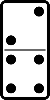 Classic Blackand White Domino Tile PNG