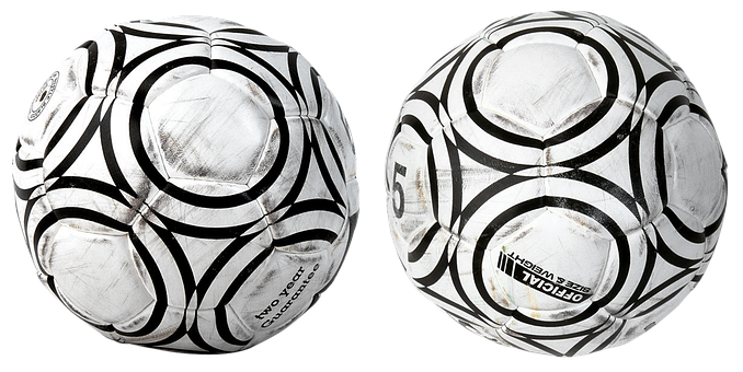 Classic Blackand White Soccer Balls PNG