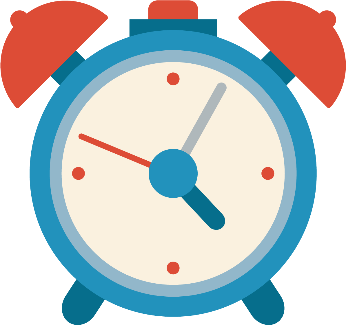 Classic Blue Alarm Clock Illustration PNG