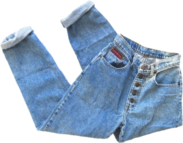 Classic Blue Jeans Laid Flat PNG