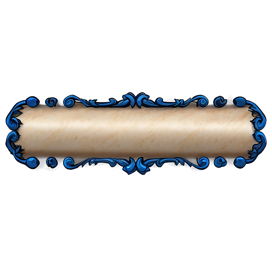 Classic Blue Scroll Border Png 06202024 PNG