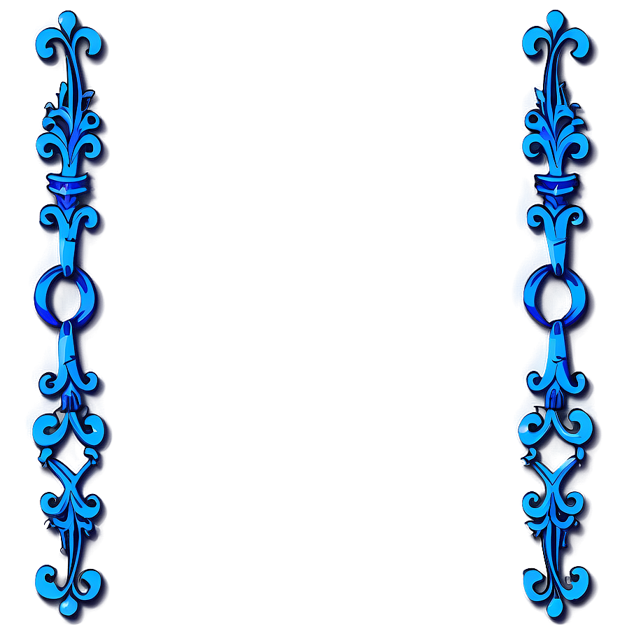 Classic Blue Scroll Border Png 46 PNG