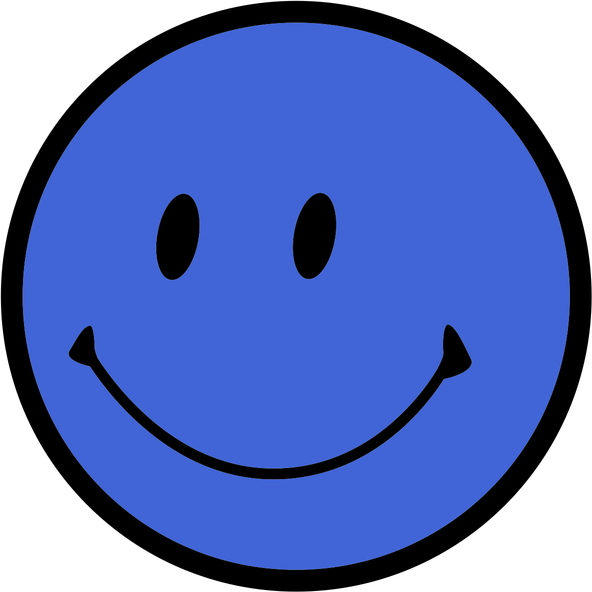 Classic Blue Smiley Face Emoji PNG