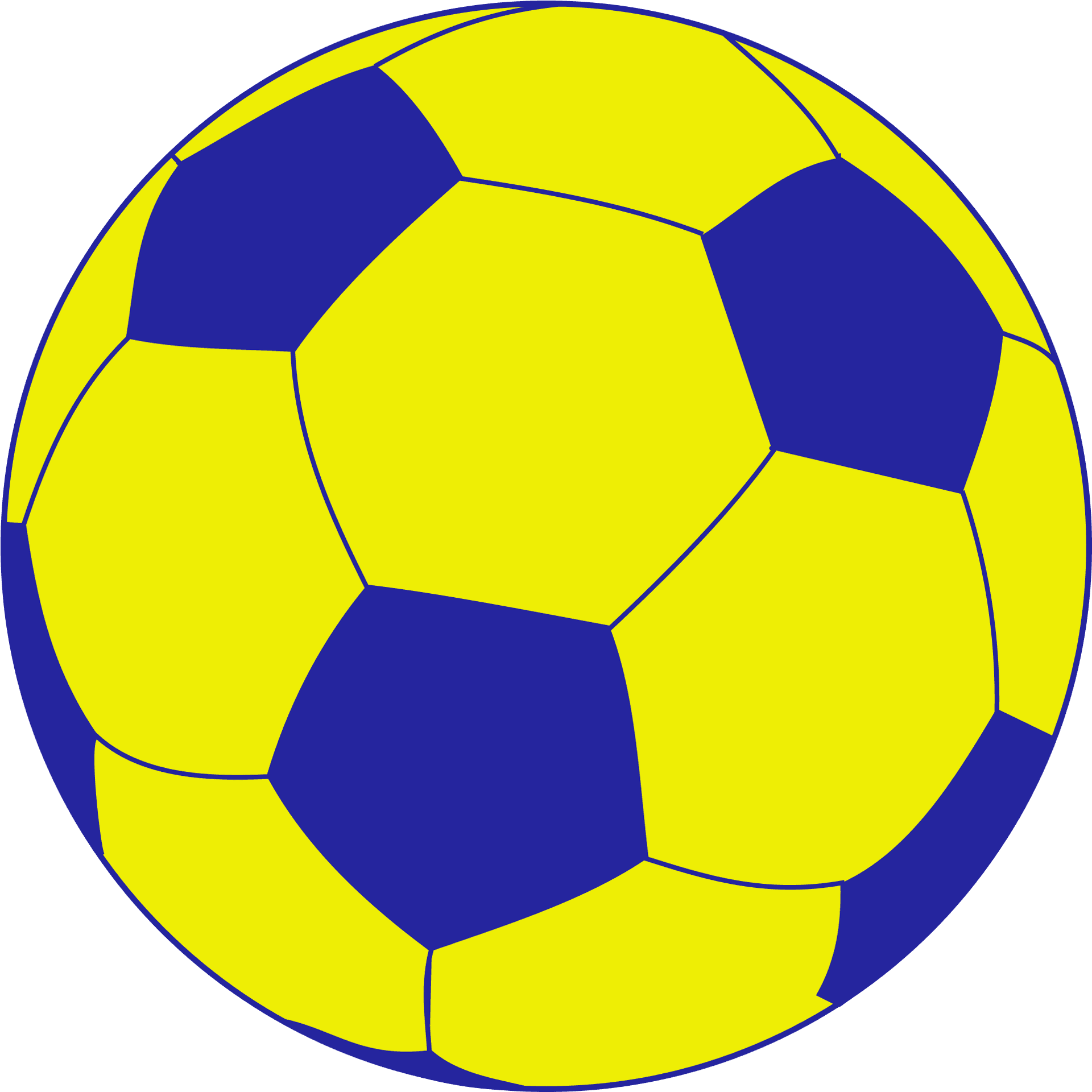Classic Blueand Yellow Soccer Ball PNG