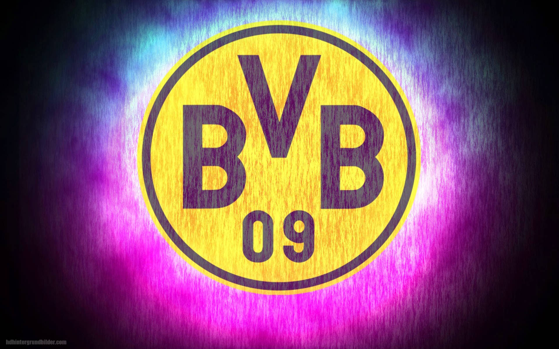 Classic Borussia Dortmund Pink Glow Logo Wallpaper
