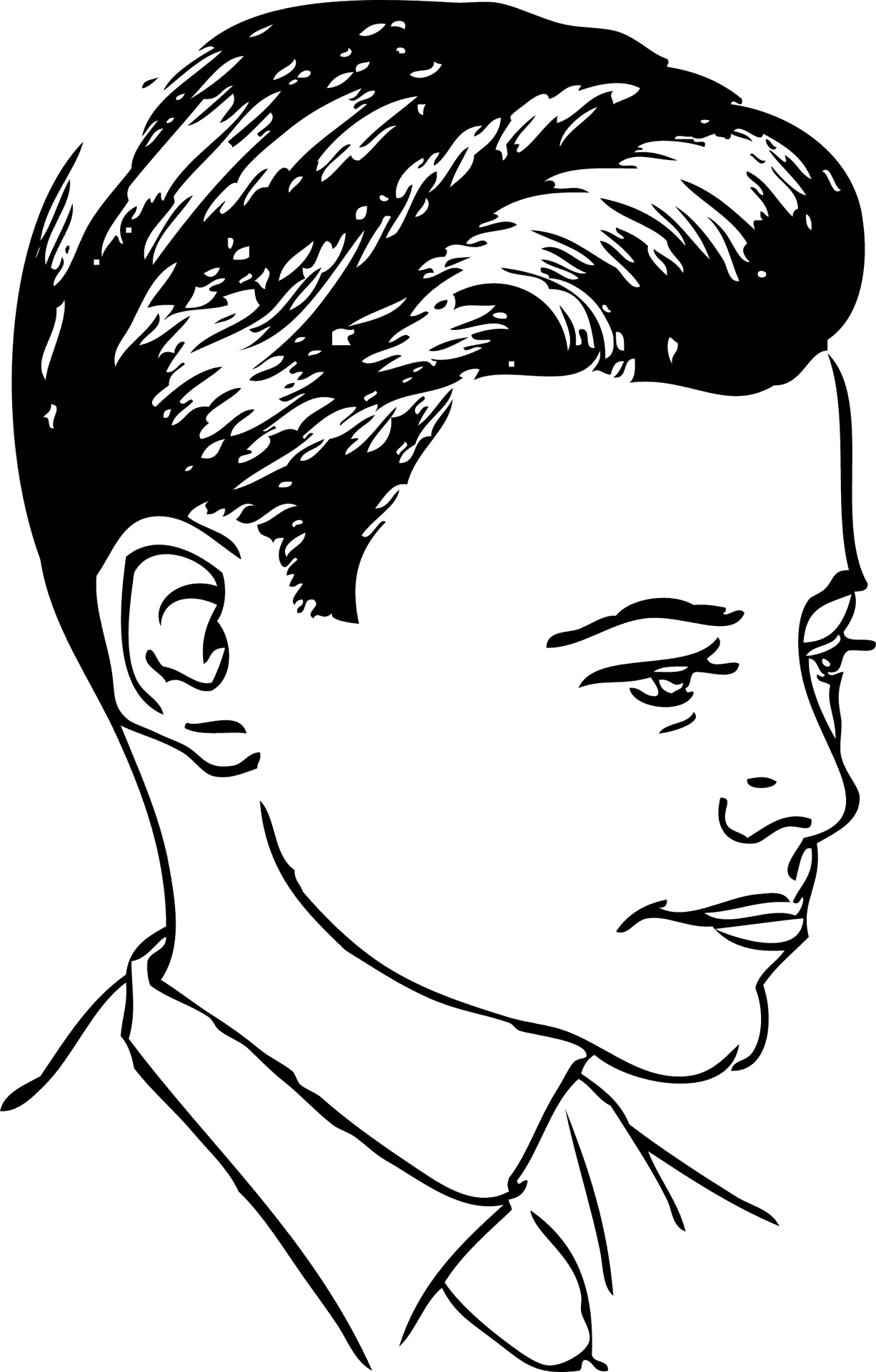Classic Boy Hairstyle Illustration PNG