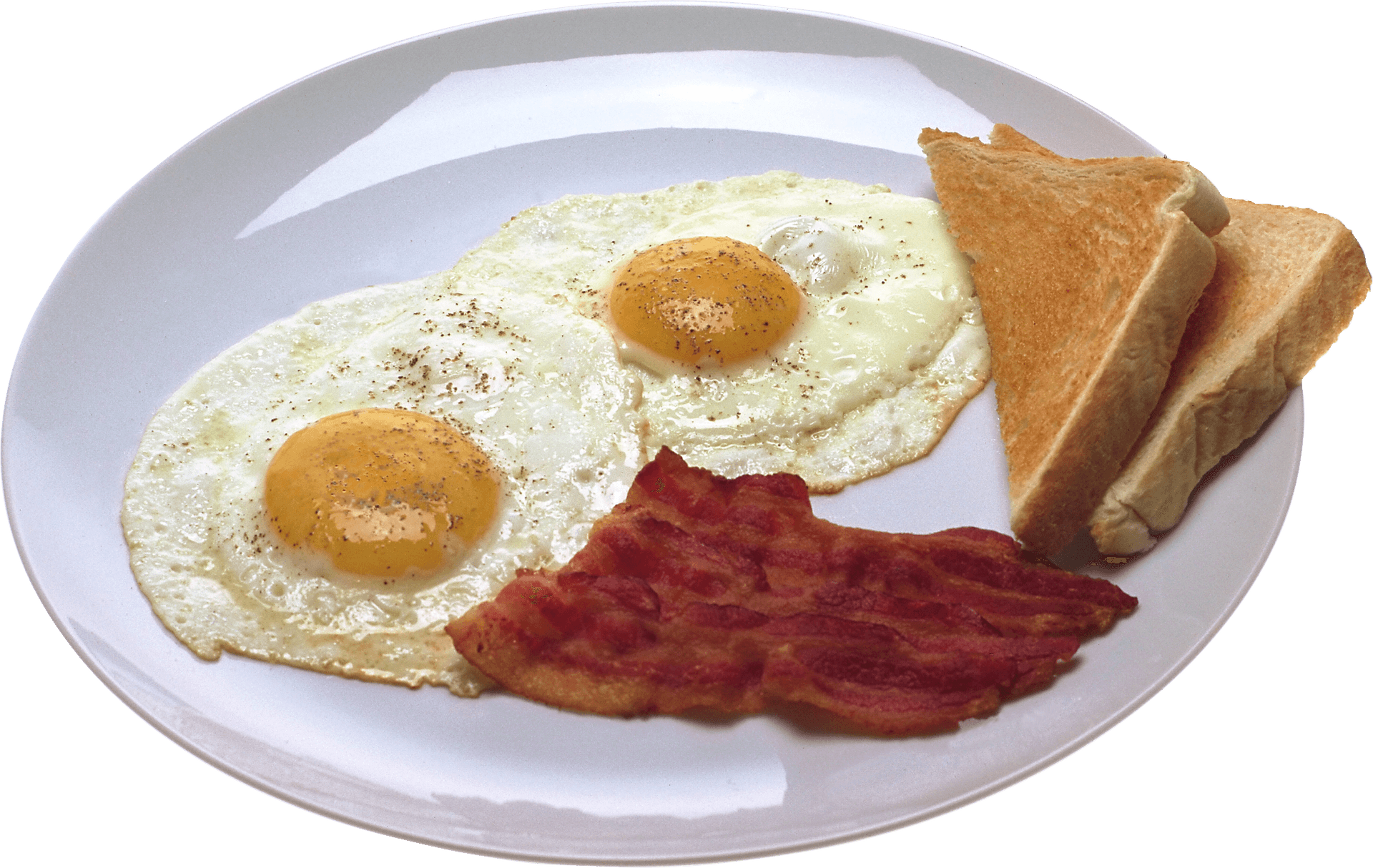 Classic Breakfast Platewith Eggs Bacon Toast PNG
