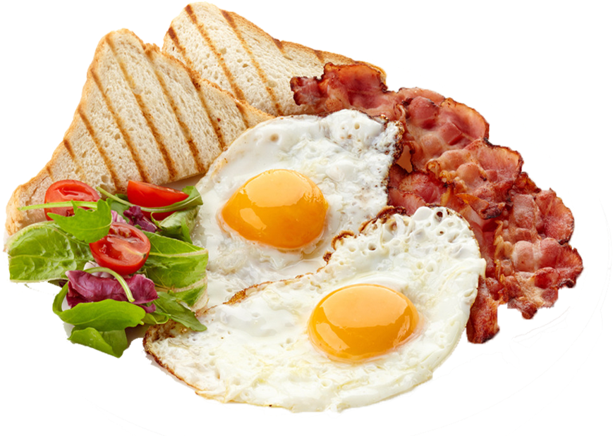 Classic Breakfast Platewith Eggs Baconand Toast PNG
