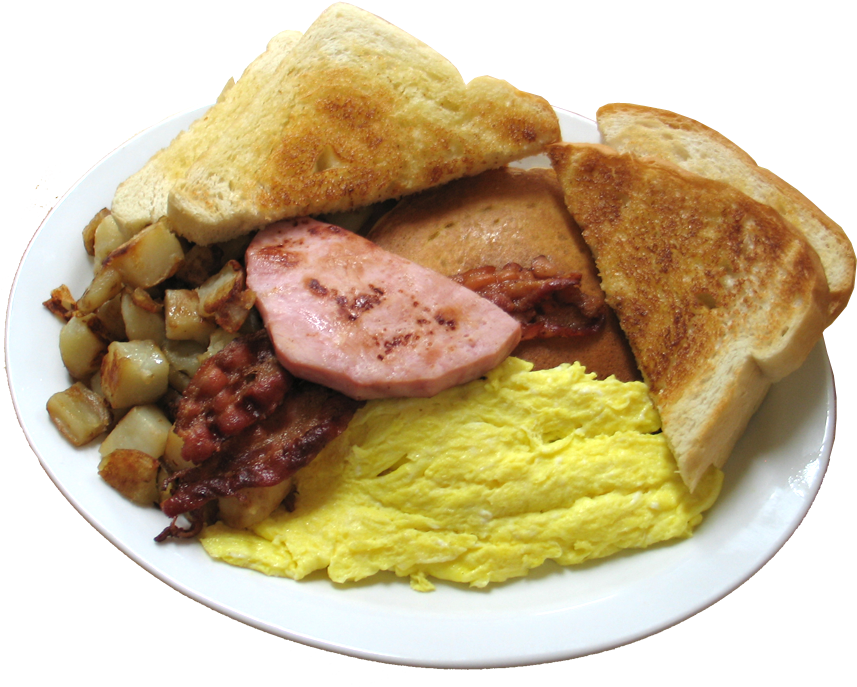 Classic Breakfast Platewith Omelette PNG