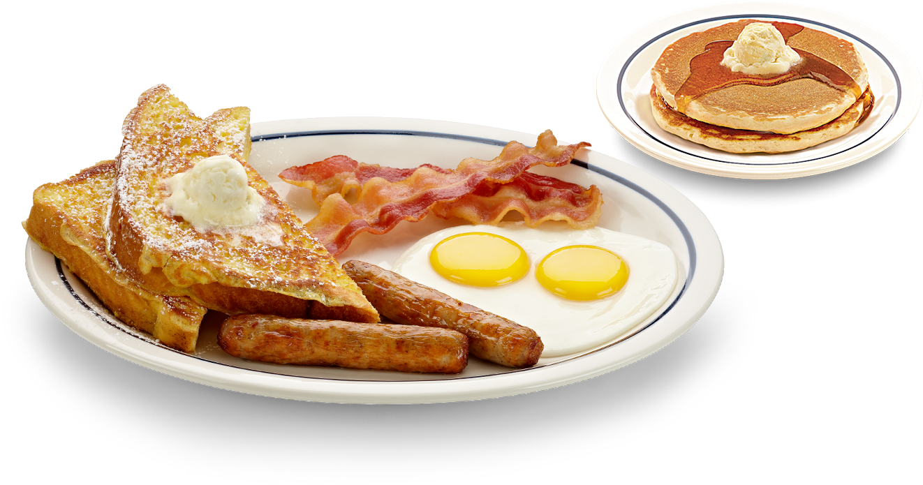Classic Breakfast Platterwith Pancakes PNG