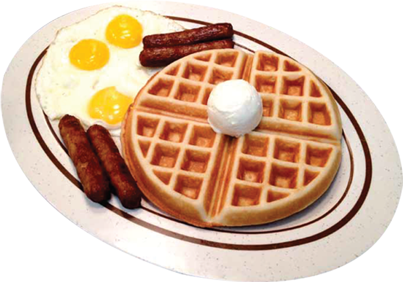 Classic Breakfast Wafflesand Eggs PNG