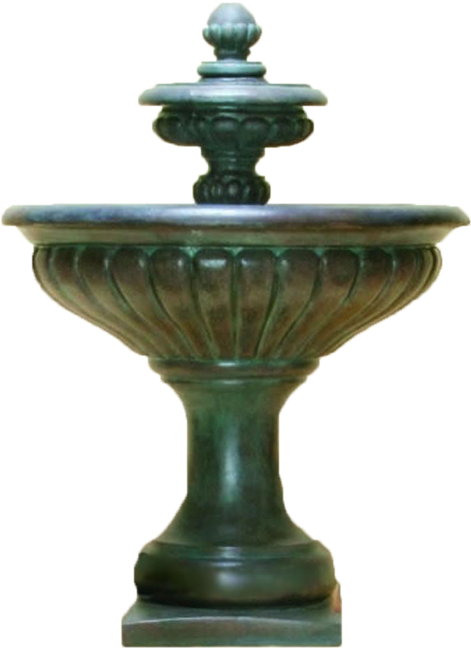 Classic Bronze Garden Fountain PNG