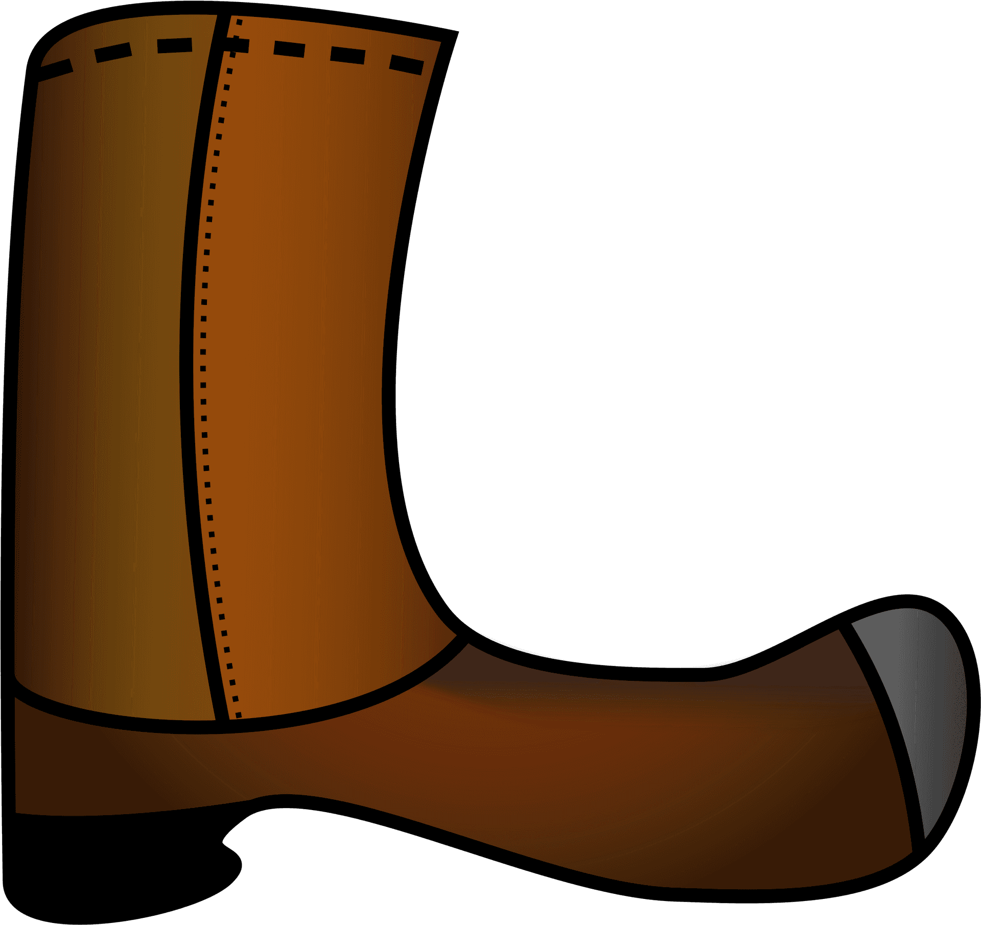 Classic Brown Cowboy Boot Illustration PNG