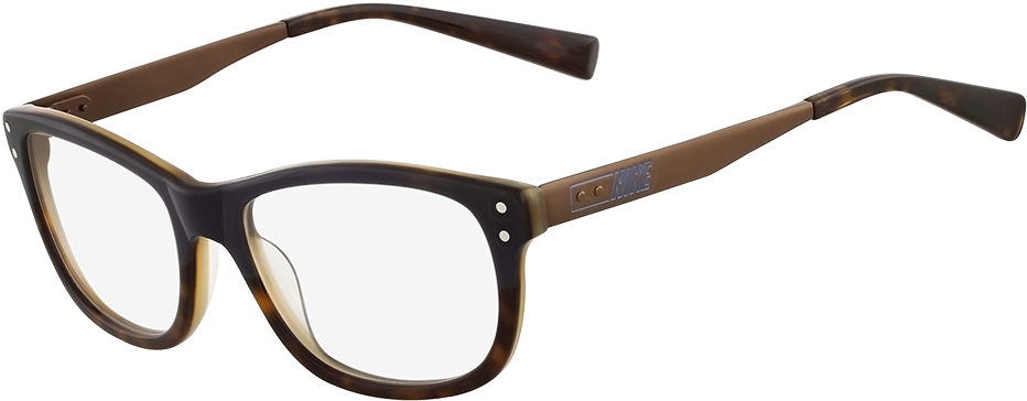 Classic Brown Eyeglasses Floating View PNG