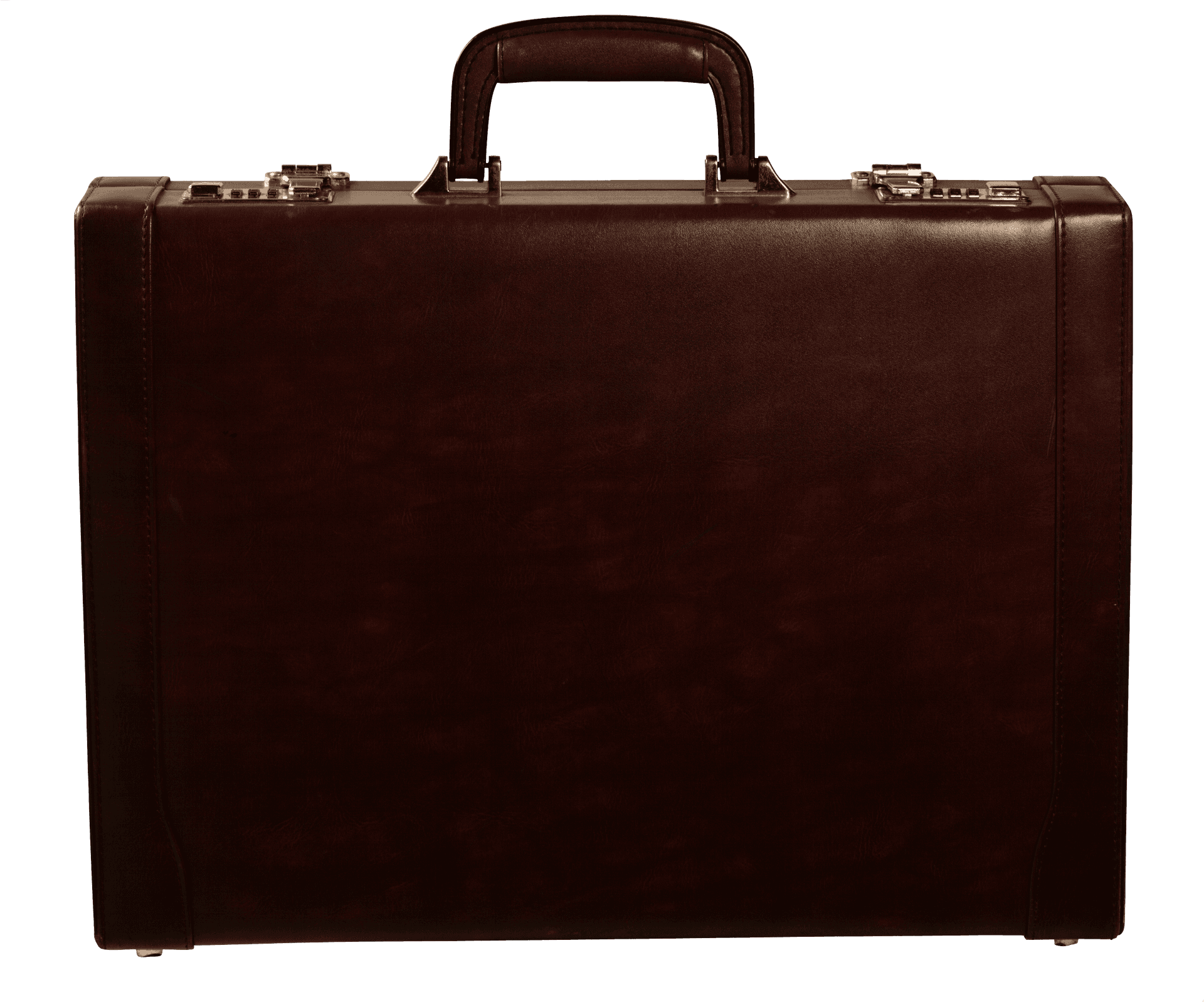 Classic Brown Leather Briefcase PNG