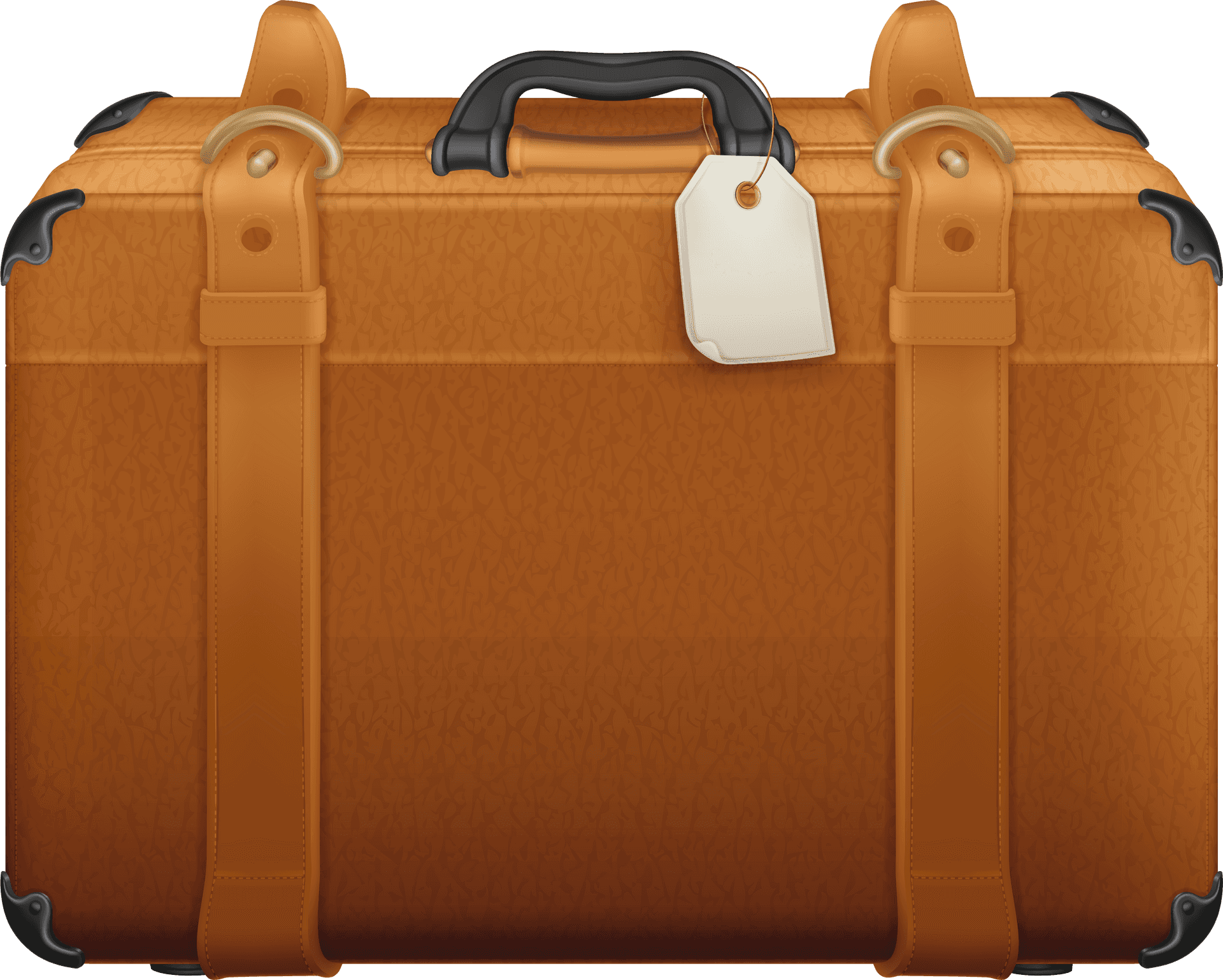 Classic Brown Leather Suitcase PNG