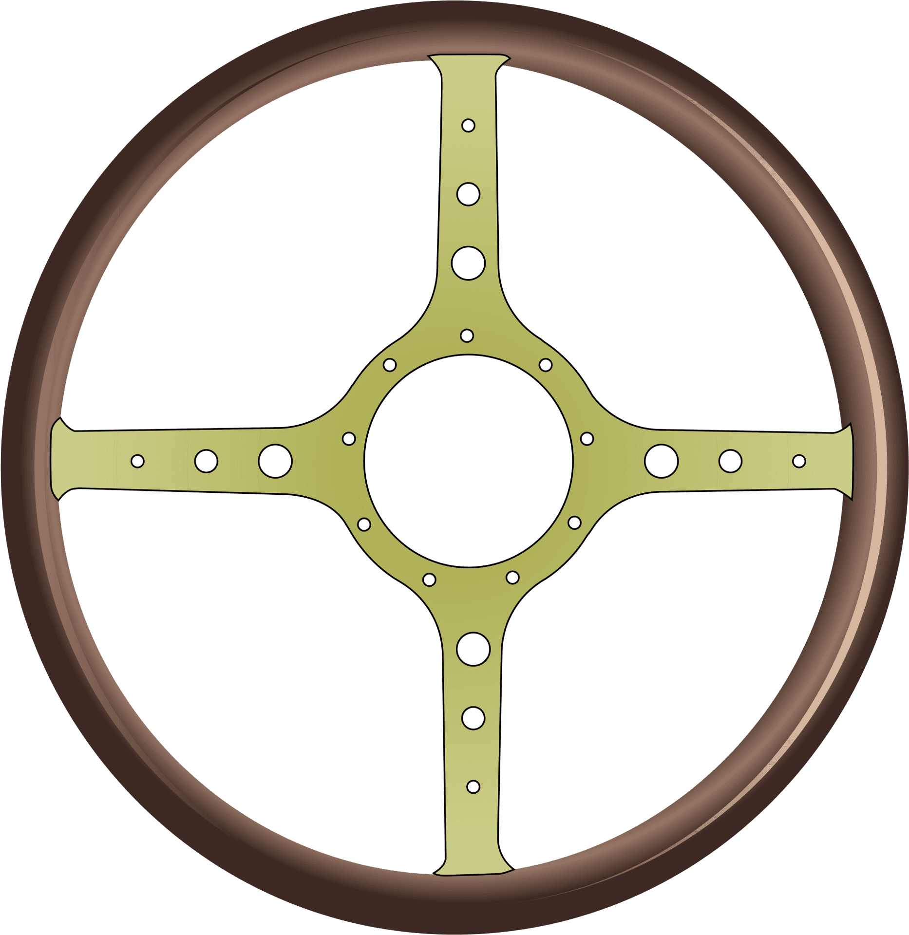 Classic Brown Steering Wheel Vector PNG