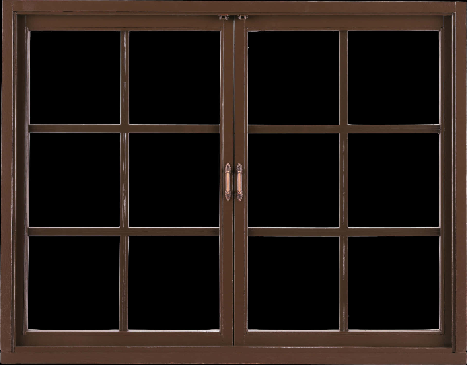 Classic Brown Windowwith Panes PNG