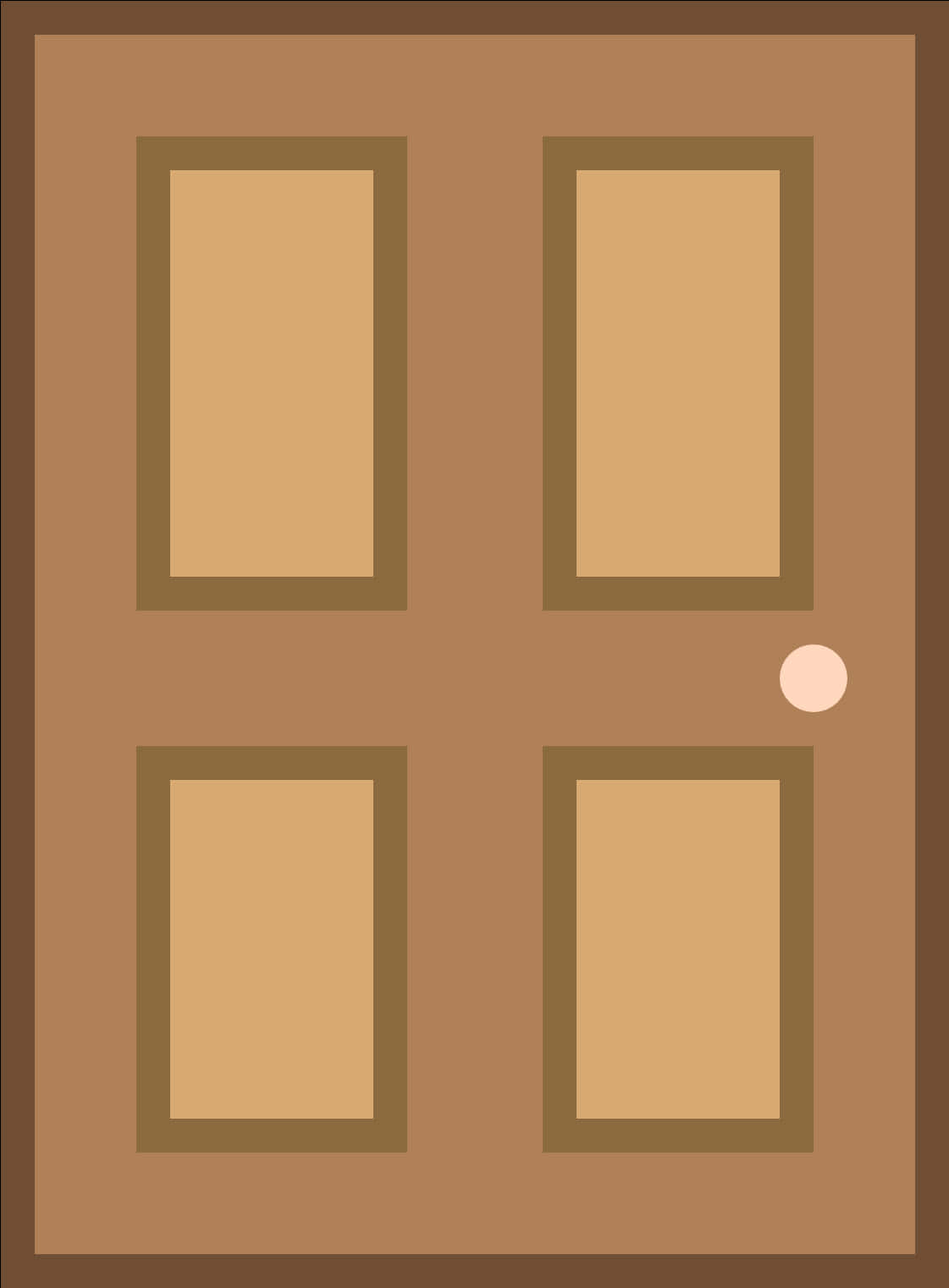 Classic Brown Wooden Door PNG