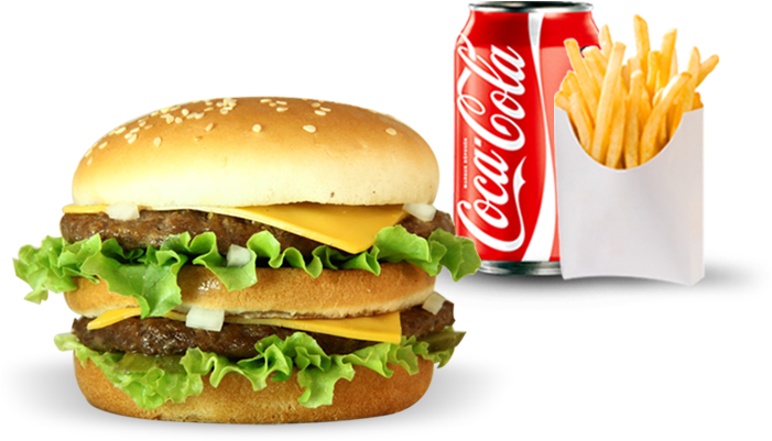 Classic Burger Meal Combo PNG