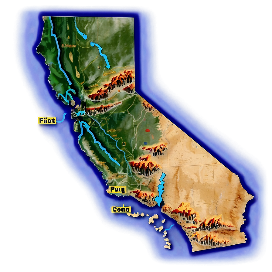 Download Classic California Map Png Udj34 | Wallpapers.com