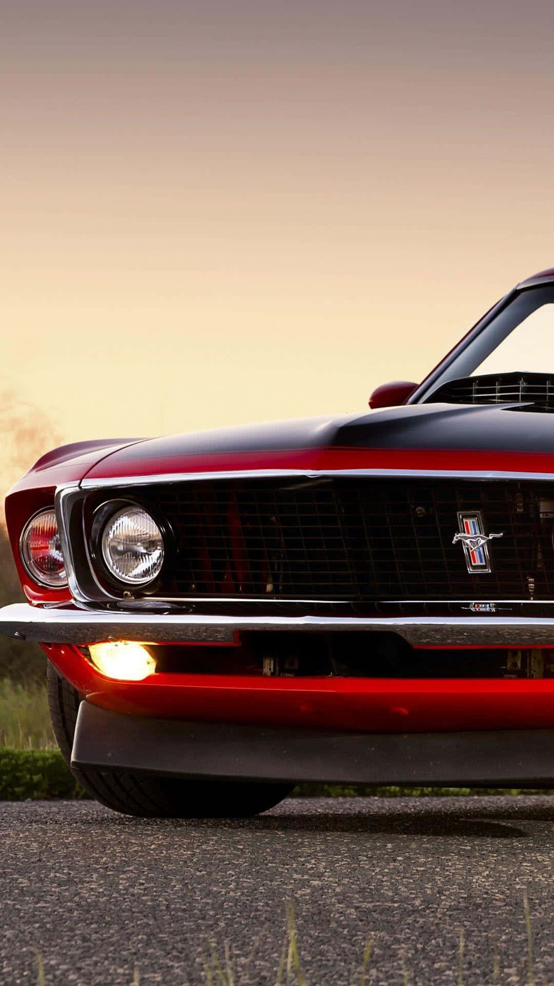 Classic Red Mustang Car Iphone Wallpaper