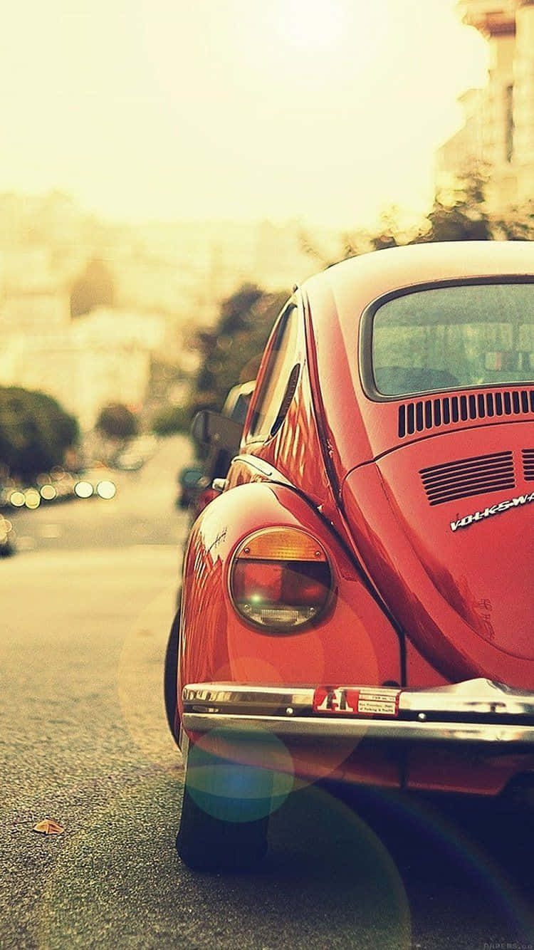 Classic Red Volkswagen Car Iphone Wallpaper