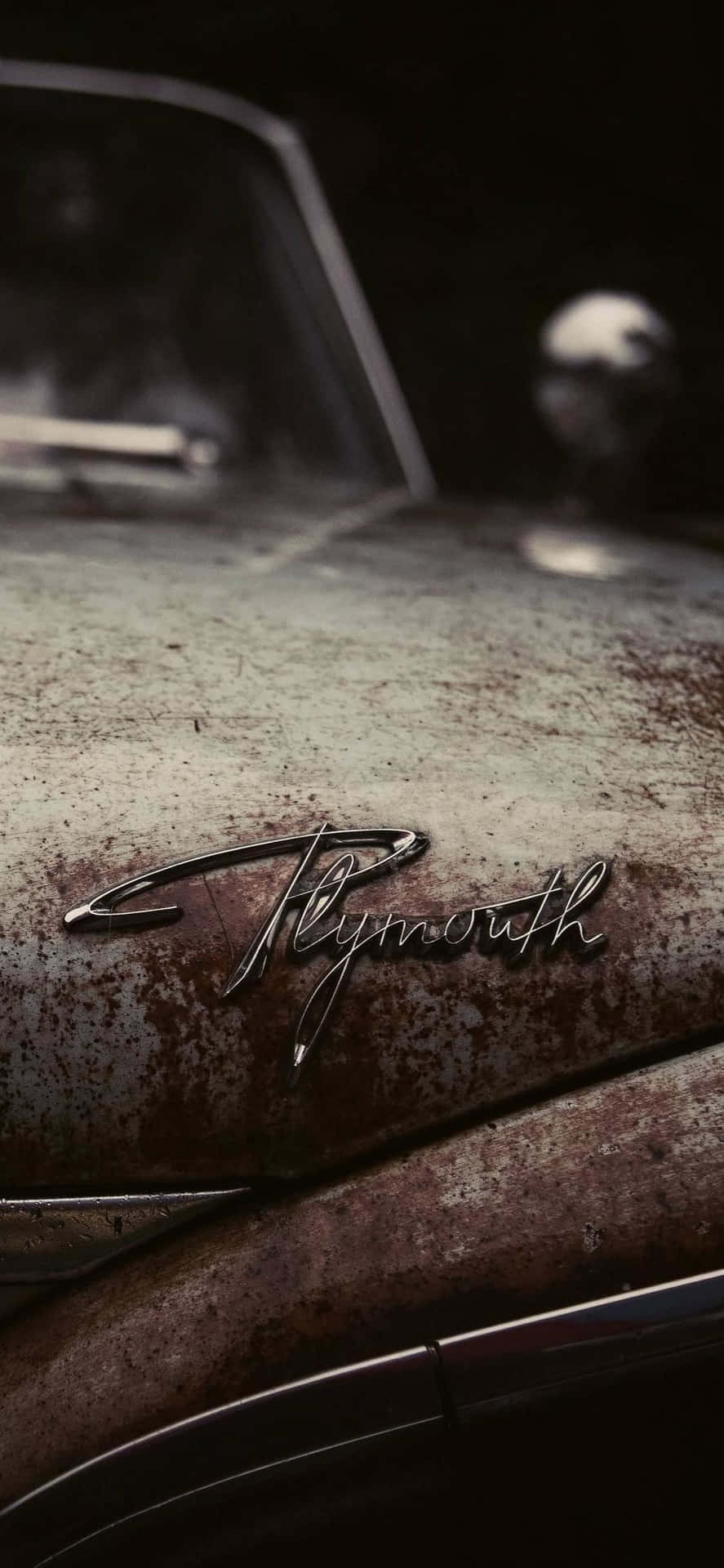 Classic Rusty Plymouth Car Iphone Wallpaper