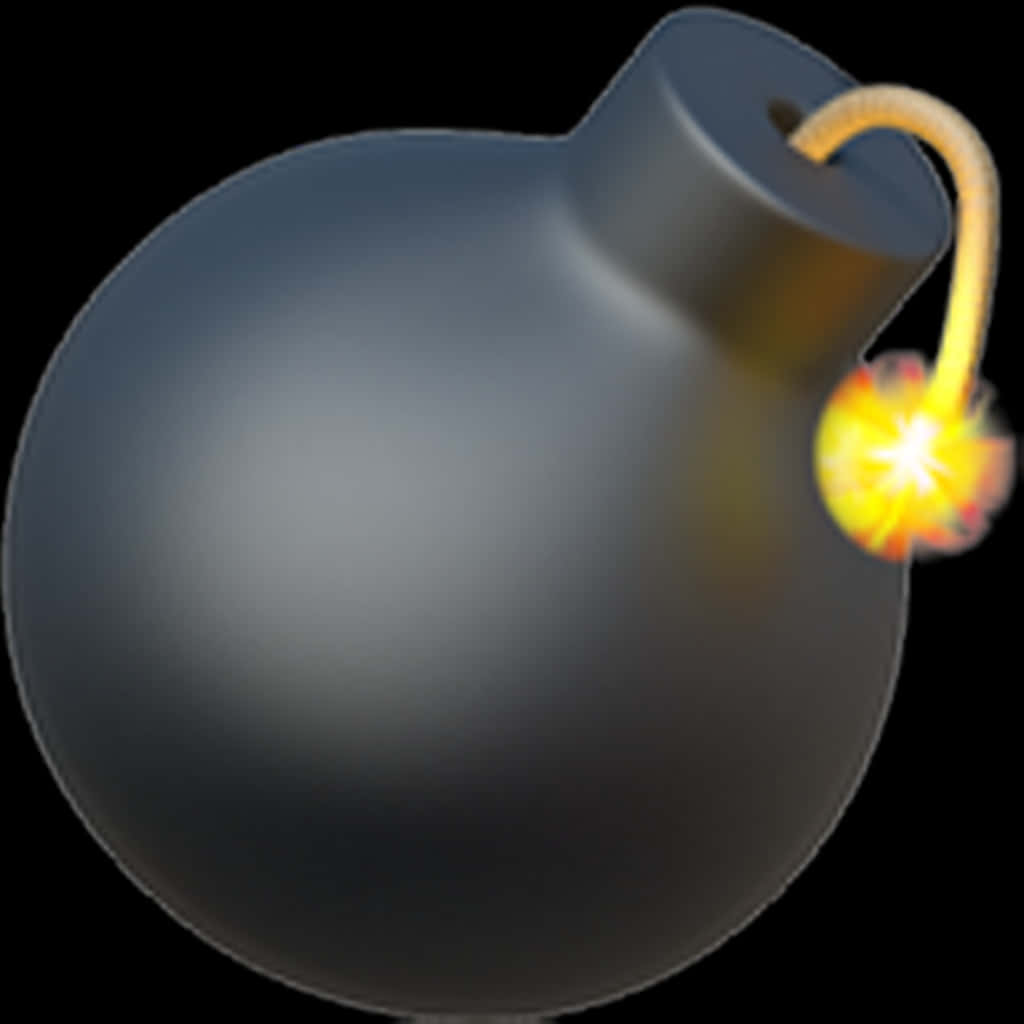 Classic Cartoon Bomb Ignited PNG