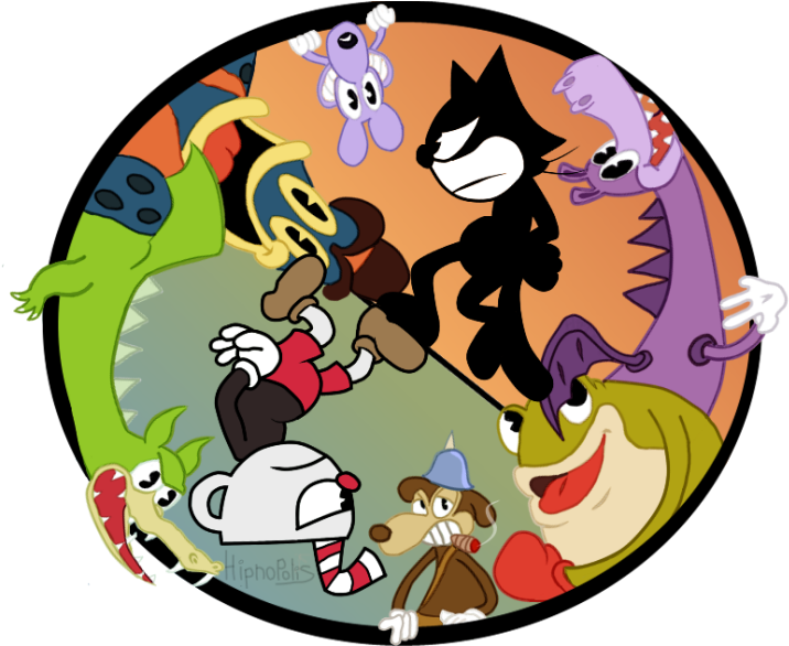 Classic Cartoon Characters Circle PNG