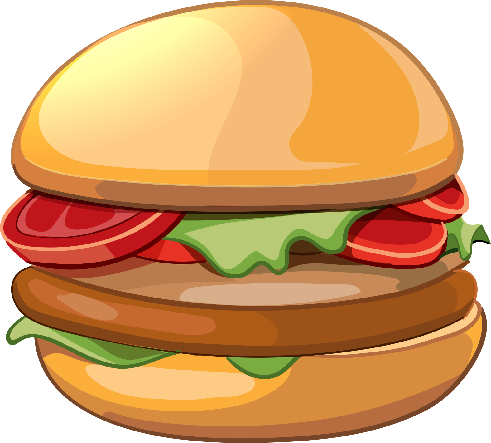 Classic Cartoon Hamburger Illustration PNG