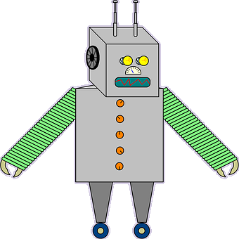 Classic Cartoon Robot Illustration PNG