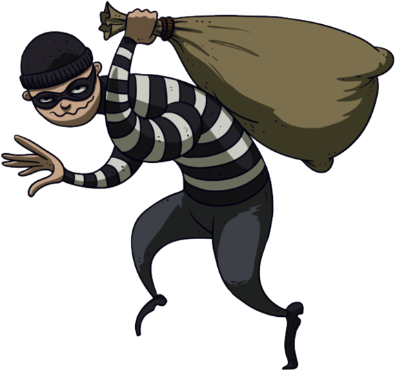 Classic Cartoon Thief Sneaking PNG