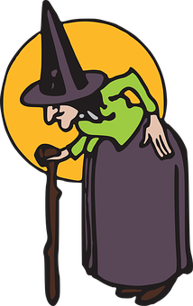Classic Cartoon Witch Illustration PNG