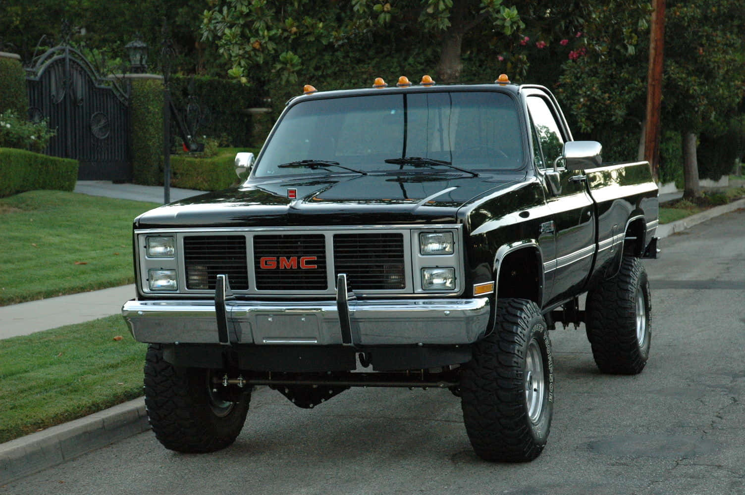 Classic Charm Of A Square Body Truck Wallpaper