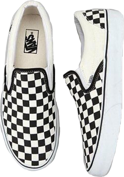 Classic Checkerboard Vans Slip Ons PNG