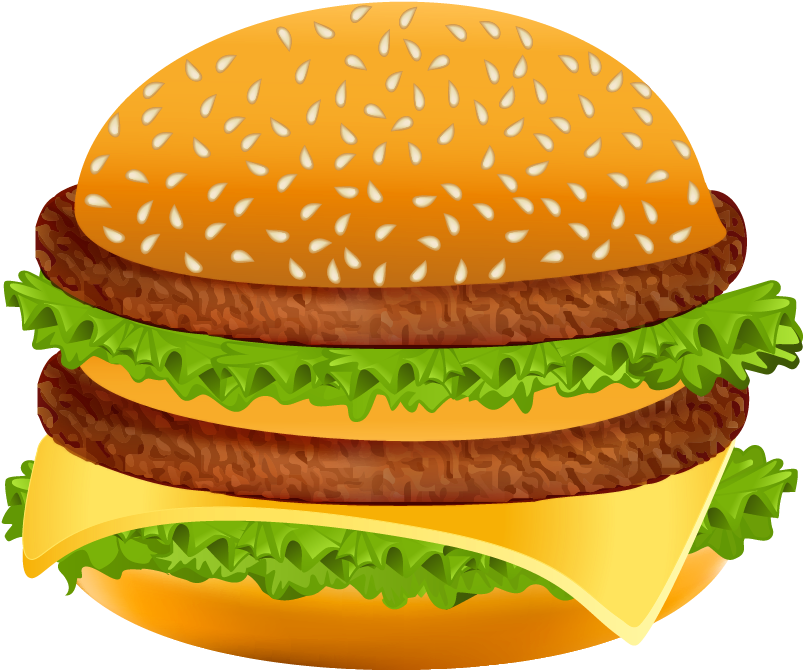 Classic Cheeseburger Illustration PNG