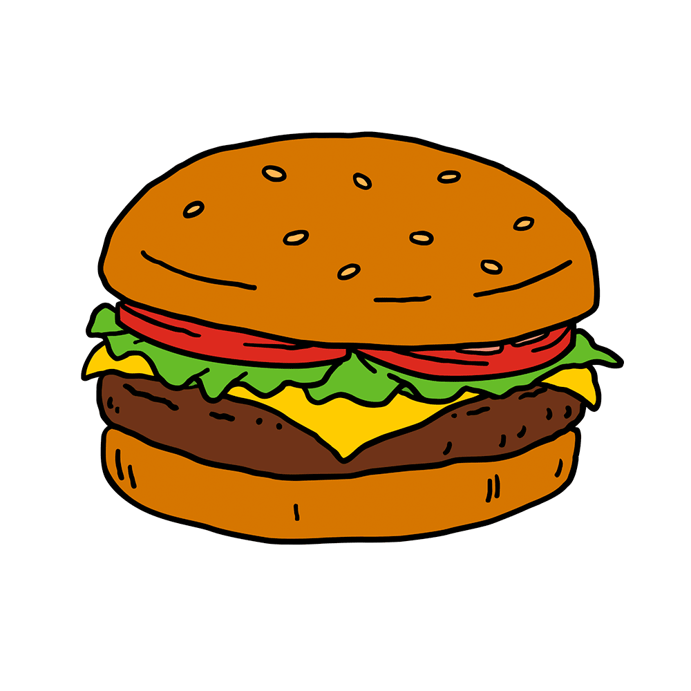 Classic Cheeseburger Illustration.png PNG