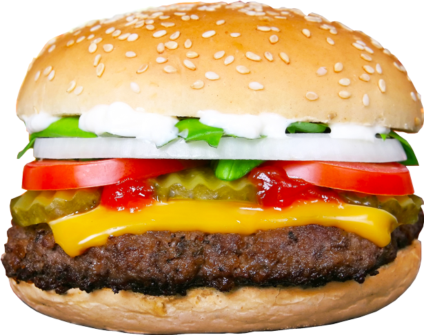Classic Cheeseburger Transparent Background PNG
