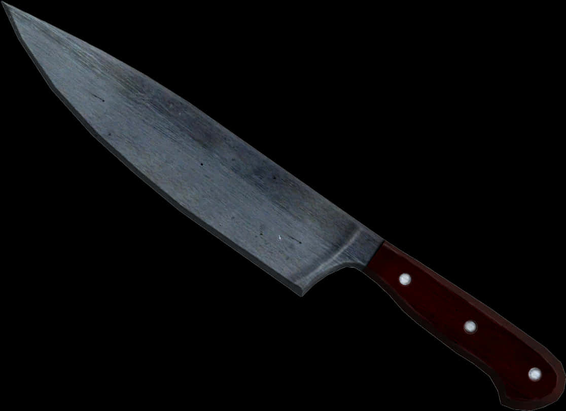 Classic Chefs Knifeon Black Background PNG