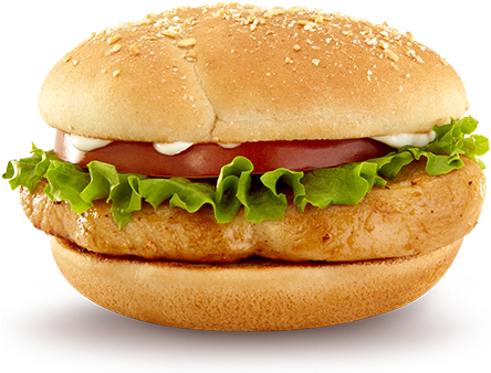 Classic Chicken Burger PNG