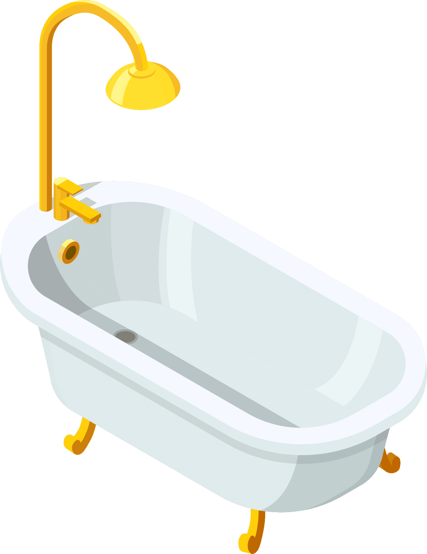 Classic Clawfoot Bathtub Illustration PNG