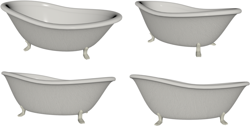 Classic Clawfoot Bathtubs Variety Angles PNG