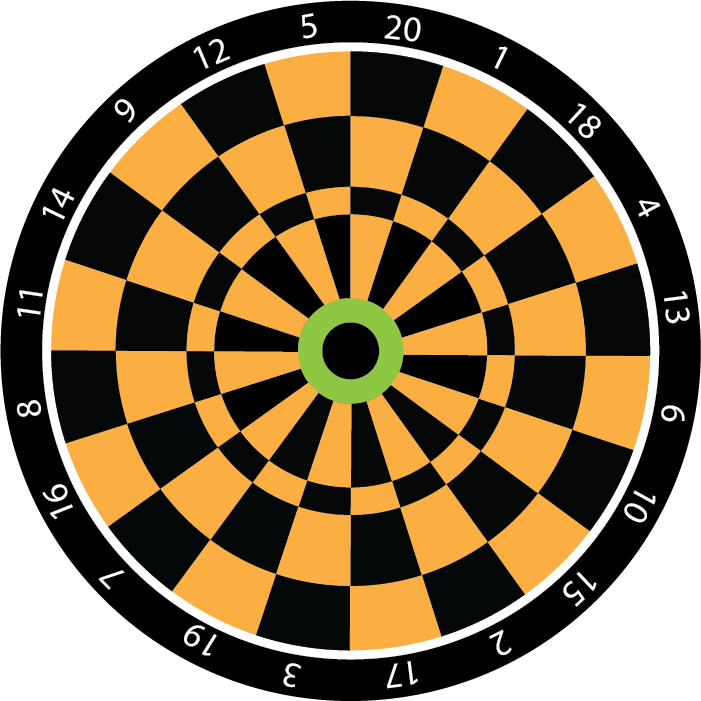 Classic Dartboard Design PNG