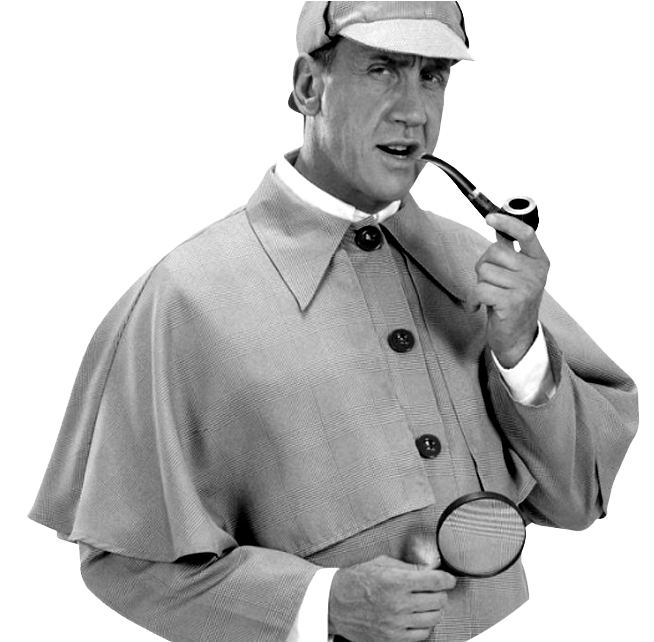 Classic Detectivewith Pipeand Magnifying Glass PNG