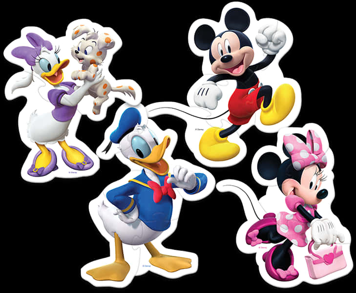 Classic Disney Characters Collage PNG